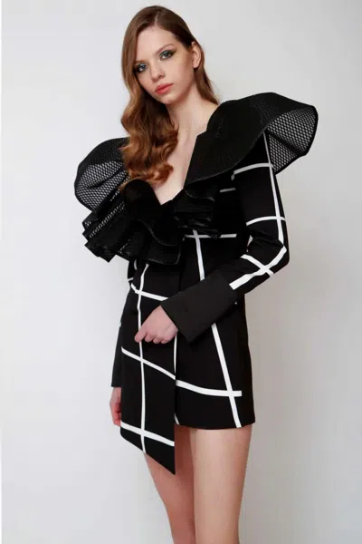 Gabriele Fiorucci Bucciarelli Ruffled Long Sleeve Mini Dress In Multi