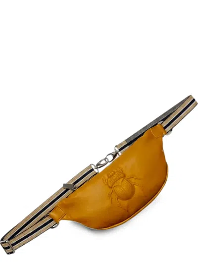Gabriele Frantzen Scarabmotive Beetle-embossed Leather Belt Bag In Brown