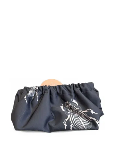 Gabriele Frantzen Sorbet Beetle-print Clutch Bag In Blue