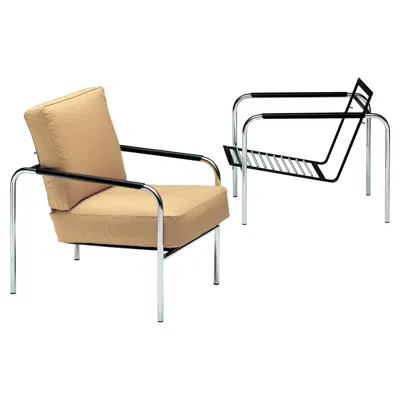 Pre-owned Gabriele Mucchi Zanotta Susanna Armchair In Leather 0340 & Chromium Plated Frame In Sand