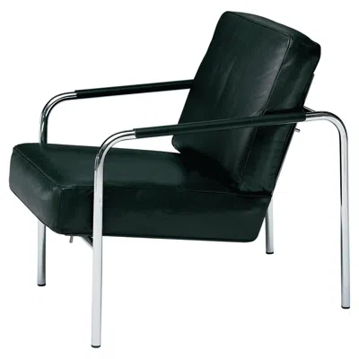 Pre-owned Gabriele Mucchi Zanotta Susanna Armchair In Scozia 0656 Leather & Chromium Plated Frame In Black