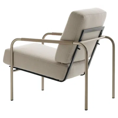 Pre-owned Gabriele Mucchi Zanotta Susanna Armchair In Teolo 30607 Fabric & Nickel-satin Finished Frame In Gray