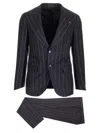 Gabriele Pasini Blue Wool Pinstripe Suit Dresses Blue In Blue
