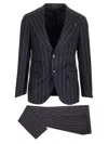 Gabriele Pasini Blue Wool Pinstripe Suit Dresses Blue