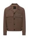 Gabriele Pasini Brown Solid Shirt Collar Jacket In Brown