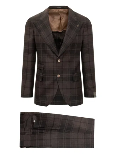 GABRIELE PASINI CHECK-PATTERN SINGLE-BREASTED SUIT