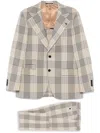 Gabriele Pasini Light Brown Checkered Suit In Neutrals