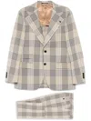 Gabriele Pasini Light Brown Checkered Suit In Brown