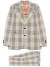 Gabriele Pasini Checkered Suit In Sand Beige In Multi