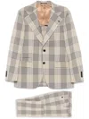 Gabriele Pasini Checkered Suit In Sand Beige In Gray