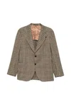 Gabriele Pasini Check-pattern Peak-lapels Blazer In Brown
