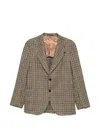 Gabriele Pasini Check-pattern Peak-lapels Blazer In Brown