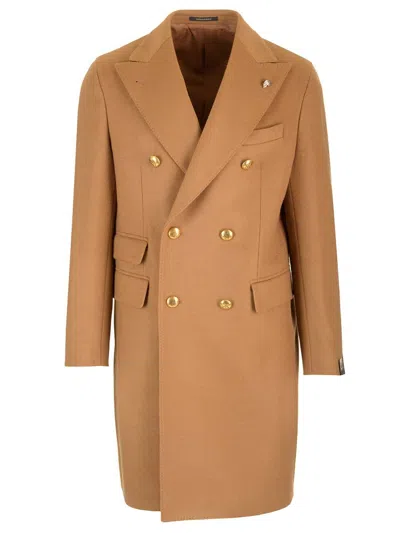 Gabriele Pasini Double-breasted Coat In Cashmere Wool Coats Brown