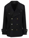 Gabriele Pasini Double Breasted Coat With Bottons In Black