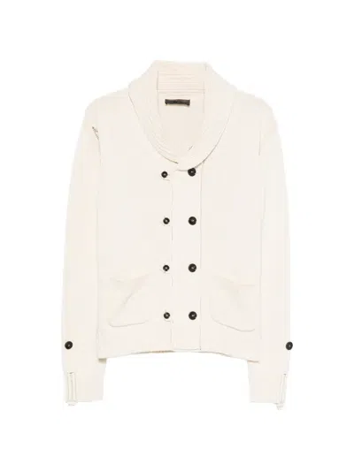 Gabriele Pasini Double-breasted Shawl-collar Cardigan In White