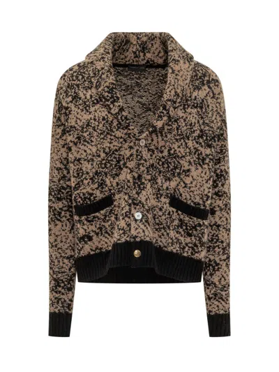 GABRIELE PASINI GABRIELE PASINI GABRIELE PASINI BROWN AND BLACK SPOTTED CARDIGAN