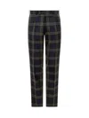 Gabriele Pasini Green And Blue Men's Tartan Trousers In Black