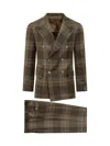 Gabriele Pasini Men's Double-breasted Plaid Suit In Brown