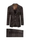 Gabriele Pasini Check-pattern Single-breasted Suit In Brown