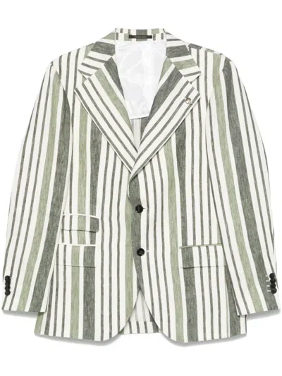 GABRIELE PASINI GREEN STRIPED BLAZER
