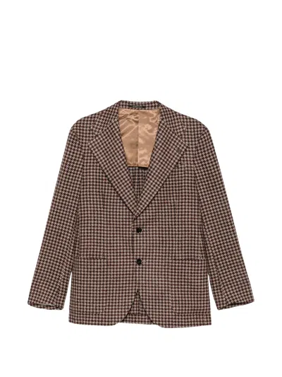 GABRIELE PASINI Gabriele Pasini Houndstooth-Pattern Notched-Lapels Jacket
