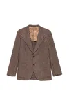 Gabriele Pasini Houndstooth-pattern Notched-lapels Jacket In Brown