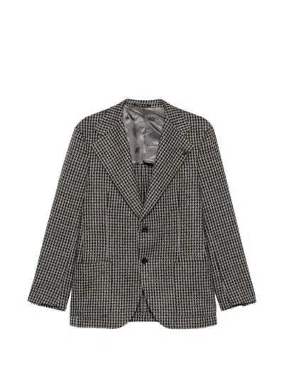 Gabriele Pasini Houndstooth-pattern Single-breasted Blazer In Gray