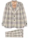 Gabriele Pasini Light Brown Checkered Suit In Brown