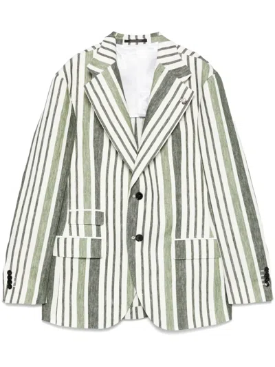 Gabriele Pasini Striped Blazer In Green