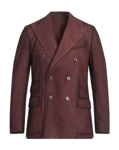 Gabriele Pasini Man Blazer Brick Size 44 Virgin Wool, Polyester, Cashmere