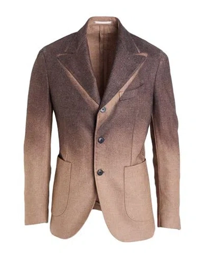 Gabriele Pasini Man Blazer Brown Size 40 Cashmere, Polyester