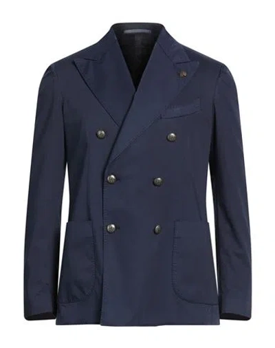 Gabriele Pasini Man Blazer Midnight Blue Size 38 Cotton, Elastane