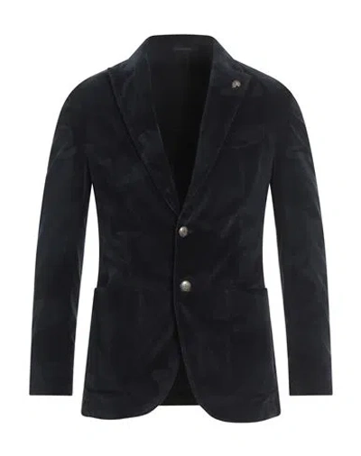 Gabriele Pasini Man Blazer Midnight Blue Size 40 Cotton, Lyocell, Polyester, Elastane