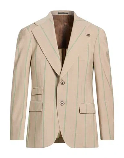 Gabriele Pasini Man Blazer Sand Size 42 Virgin Wool