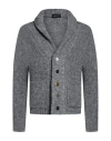 Gabriele Pasini Man Cardigan Grey Size 42 Wool, Polyester, Alpaca Wool, Acrylic, Elastane In Pattern