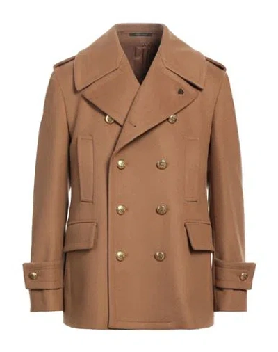 Gabriele Pasini Man Coat Camel Size 44 Wool, Cashmere