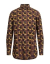 Gabriele Pasini Man Shirt Brown Size 16 ½ Cotton