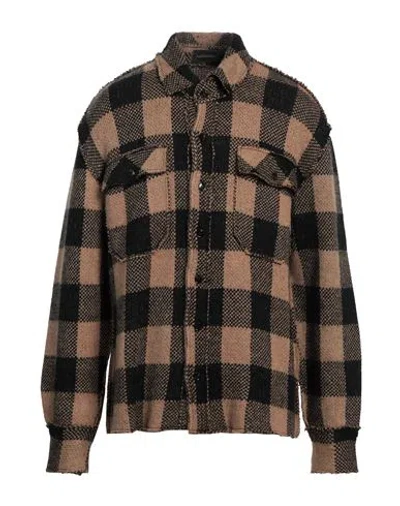 Gabriele Pasini Man Shirt Sand Size 42 Polyamide, Virgin Wool, Polyester, Mohair Wool, Cashmere