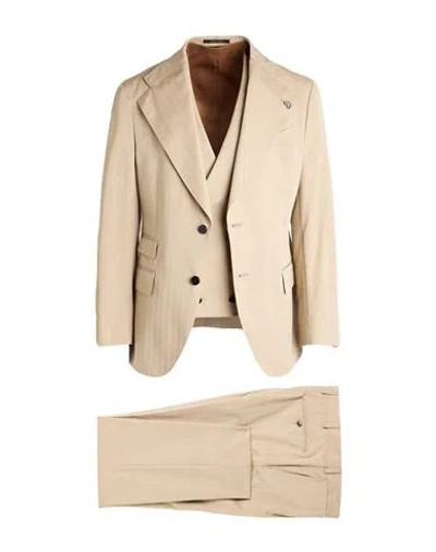 Gabriele Pasini Man Suit Beige Size 42 Virgin Wool, Cotton