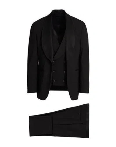 Gabriele Pasini Man Suit Black Size 42 Viscose, Cupro, Cotton, Silk, Wool In Blue