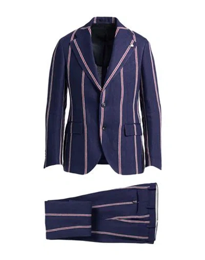 Gabriele Pasini Man Suit Blue Size 42 Linen