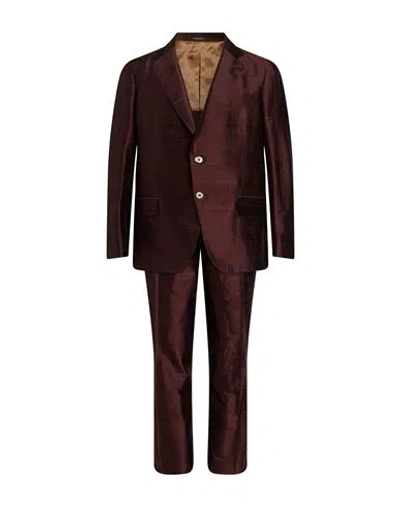 Gabriele Pasini Man Suit Burgundy Size 36 Silk