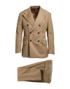 Gabriele Pasini Man Suit Camel Size 38 Virgin Wool, Elastane