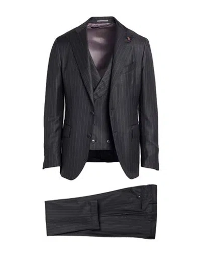Gabriele Pasini Man Suit Charcoal Size 40 Wool In Gray