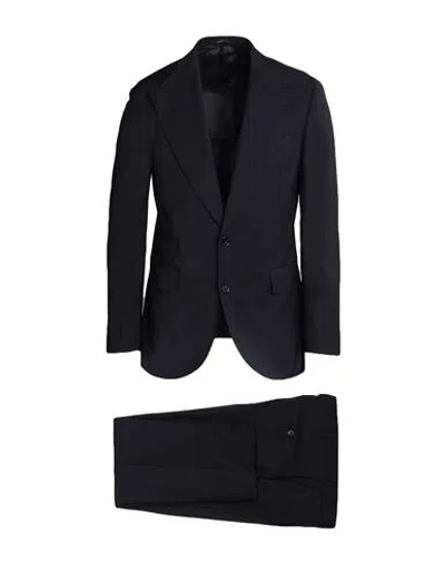 Gabriele Pasini Man Suit Midnight Blue Size 44 Virgin Wool, Elastane In Black