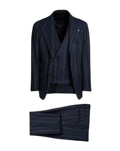 Gabriele Pasini Man Suit Navy Size 44 Virgin Wool In Blue