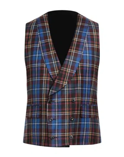 Gabriele Pasini Man Tailored Vest Bright Blue Size 40 Wool