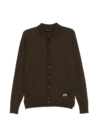 Gabriele Pasini Men's Button-front Knit Shirt In Brown
