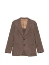 Gabriele Pasini Houndstooth-pattern Notched-lapels Jacket In Brown