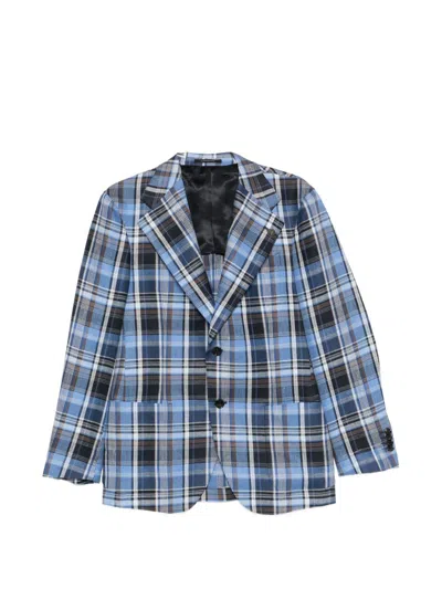 Gabriele Pasini Men's Plaid Tailored Blazer In Navy